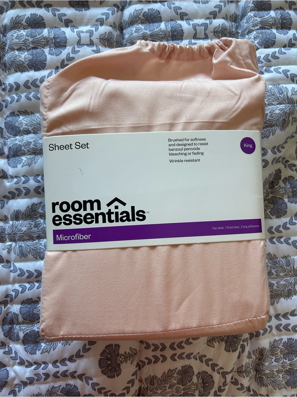 Target Microfiber Sheet Set - Peach Blush Pink (King)